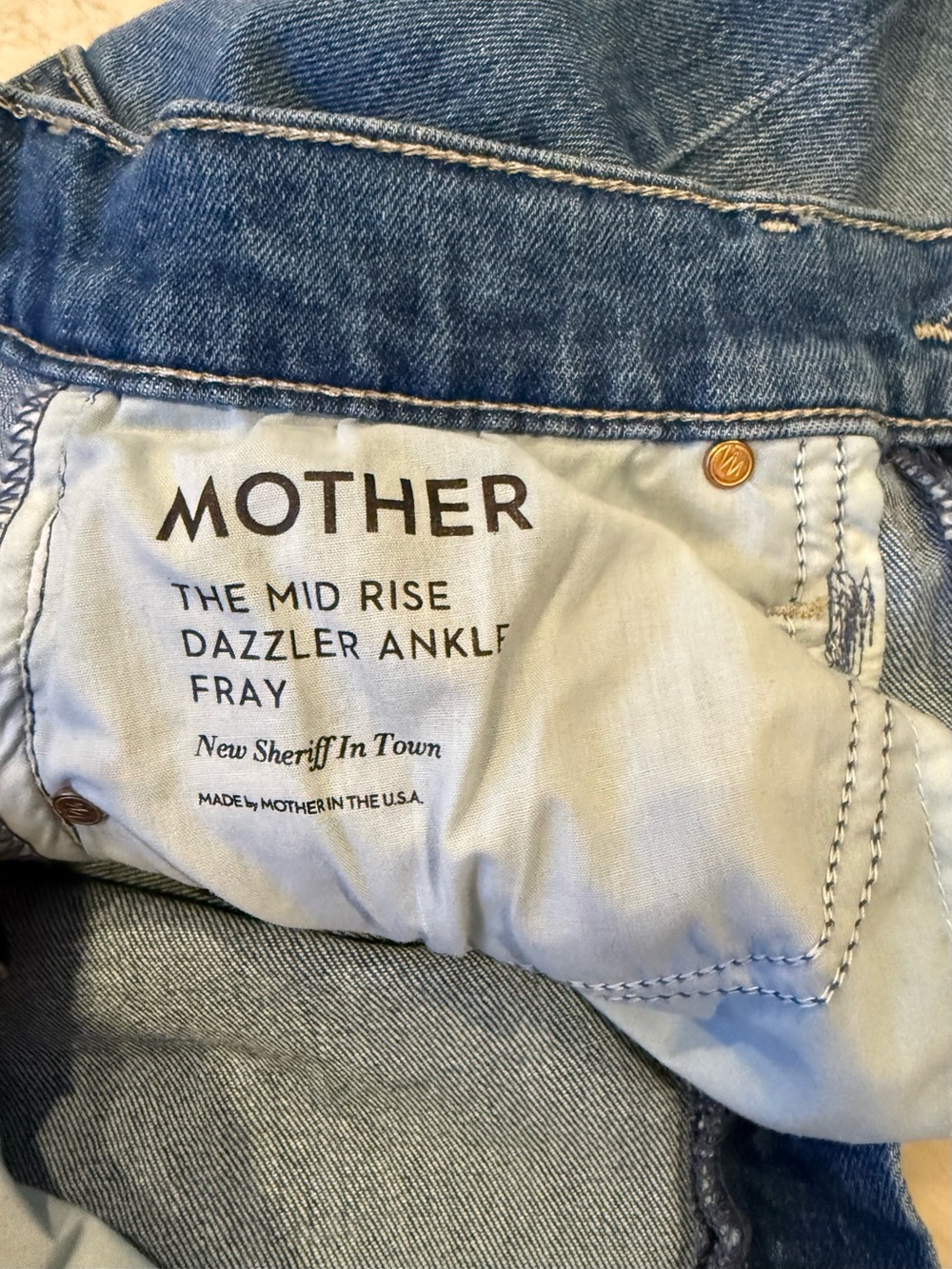 MOTHER Straight Leg Jeans - the mid rise Dazzler ankle fray - Picture 5 of 11